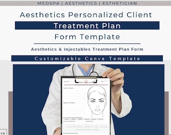 Filler Neurotox Treatment Plan | Cosmetic Nurse Injector Patient Treatment Plan Form | Esthetician Customizable Form | MedSpa Forms | Canva