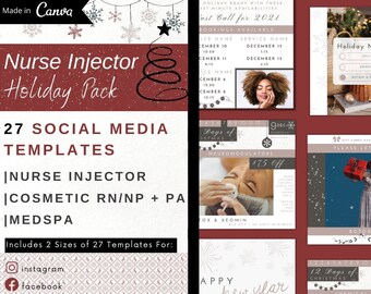 Nurse Injector Holiday Instagram Posts | MedSpa Christmas Instagram | Cosmetic Nurse Holiday Instagram Template | Christmas Black Friday