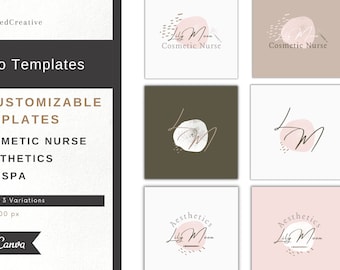 Nurse Injector Premade Logo | Medspa Boho Logo Kit | Pink logo template | Botox Nurse Logo | Cosmetic Nurse Branding | Beauty Nurse Skincare