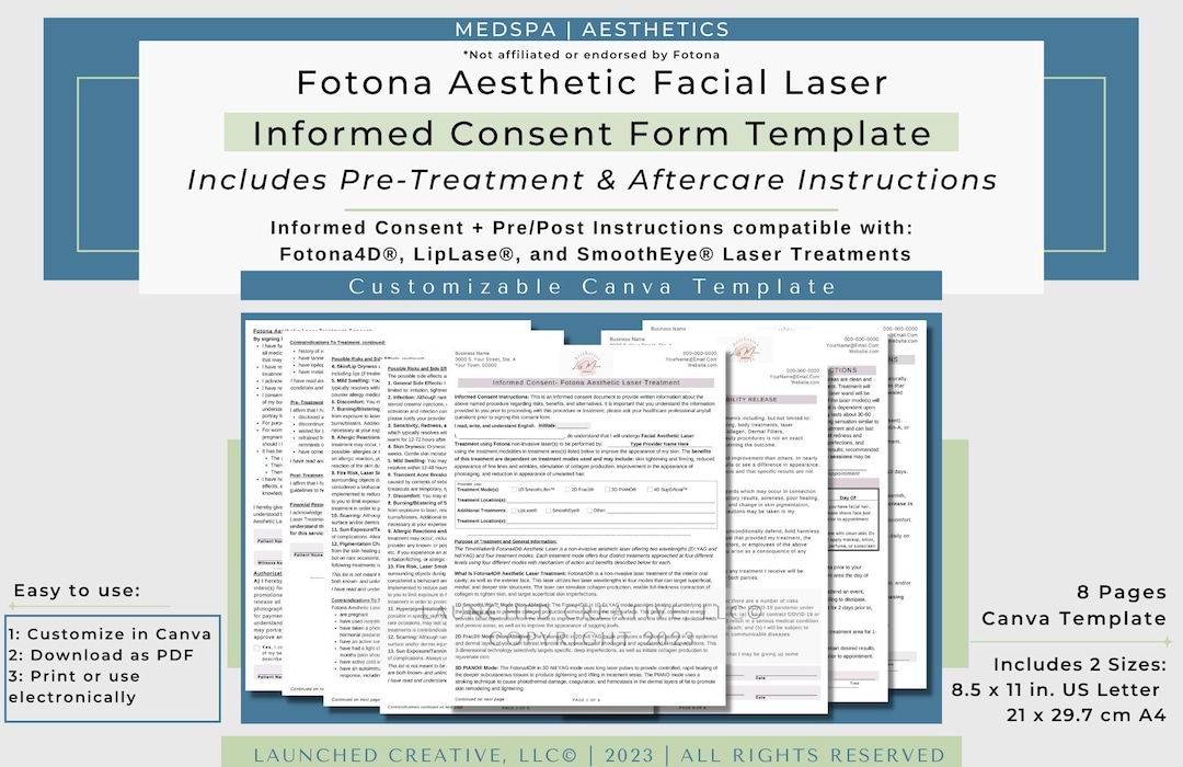 4D Laser Facelift Treatment Consent Form Template Fotona4d Facelift