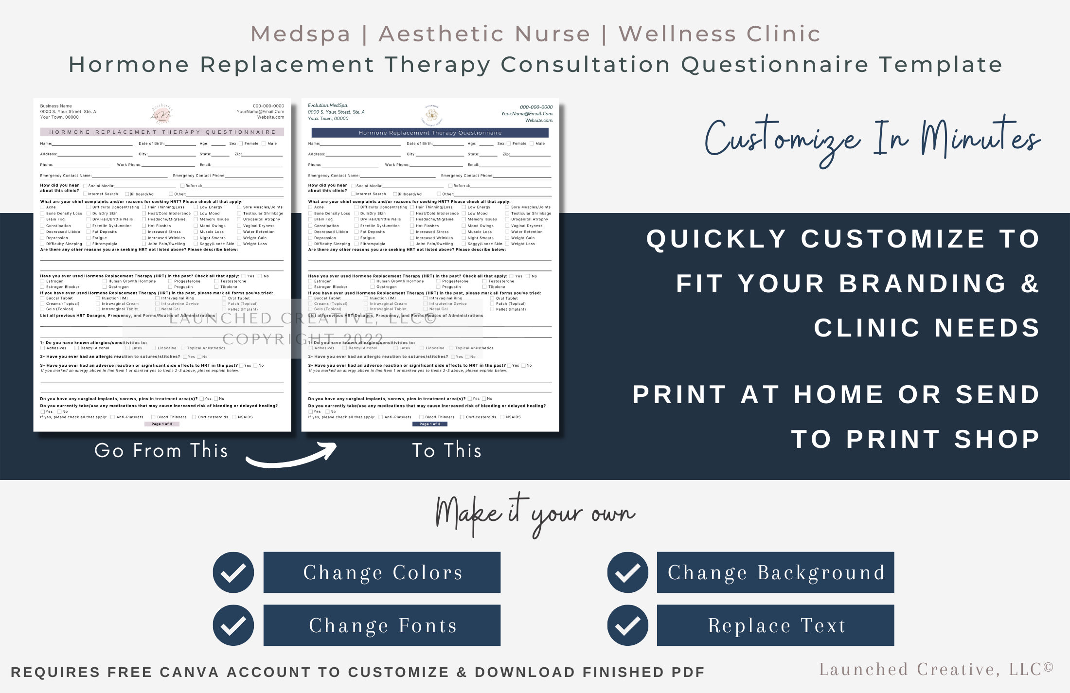 Hormone Replacement Therapy Intake Questionnaire Form Template Hormone