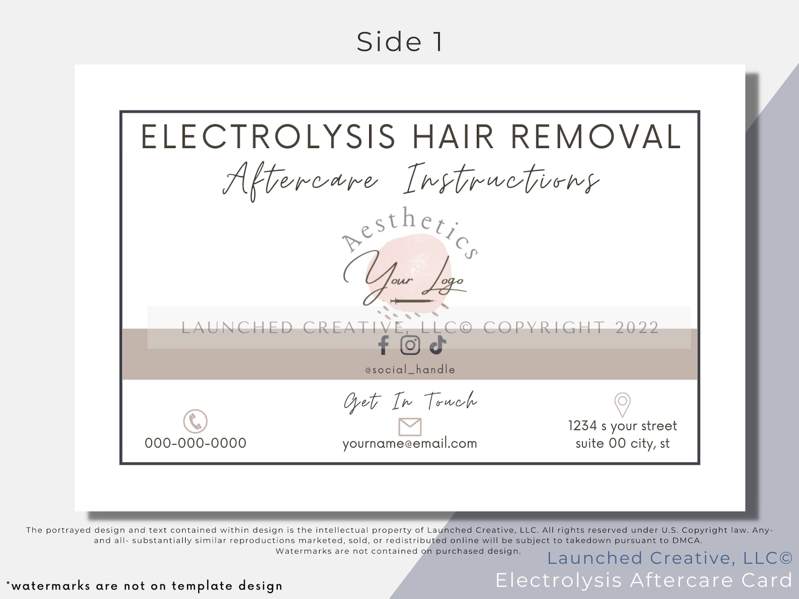 Electrolysis Hair Removal Aftercare Card Electrolysis Etsy