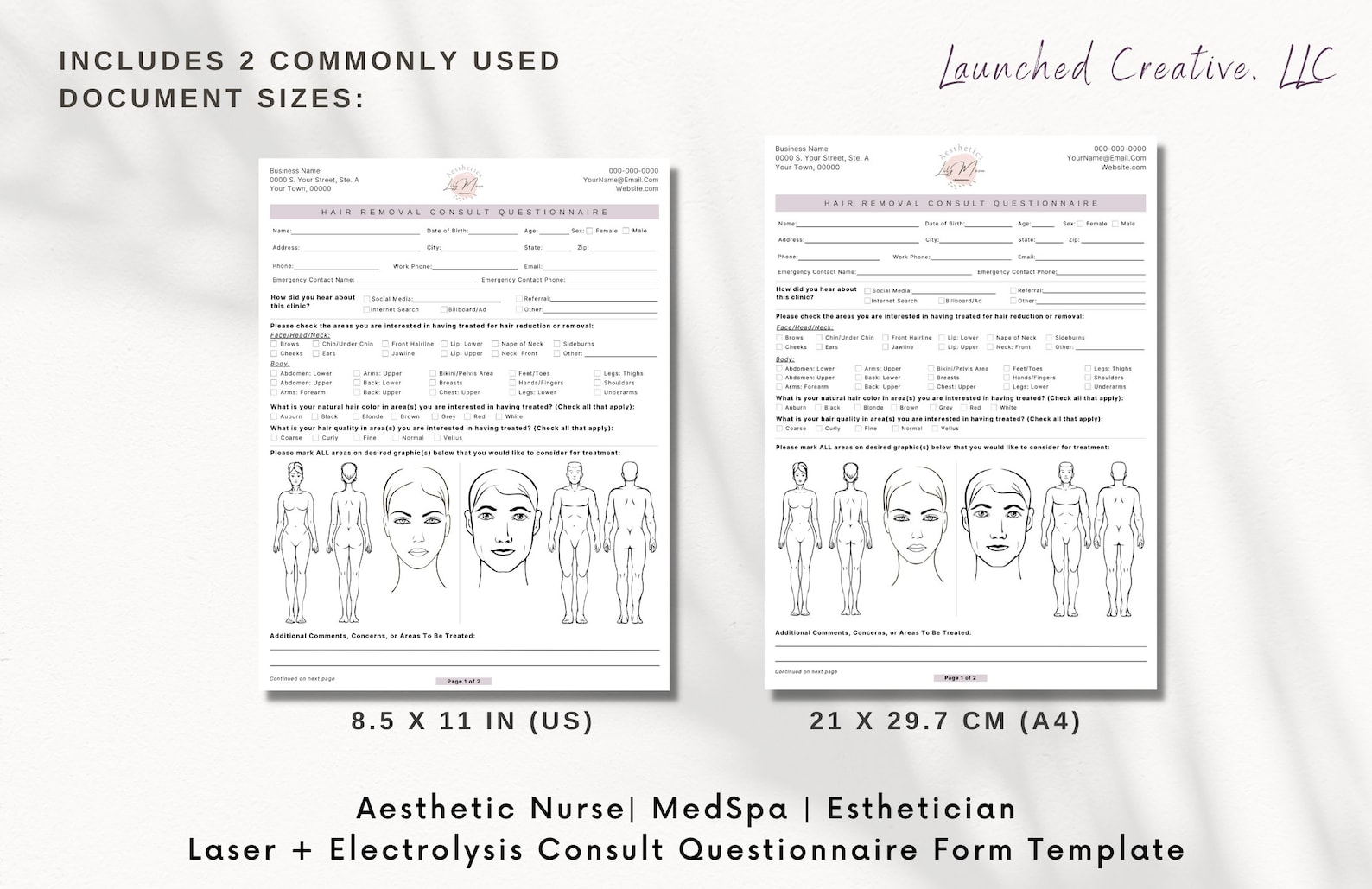 Laser Hair Electrolysis Hair Removal Intake Questionnaire Laser Reduction Electrolysis Removal