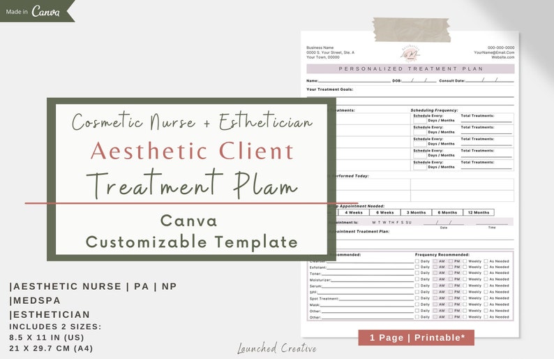 Aesthetic Treatment Plan Template