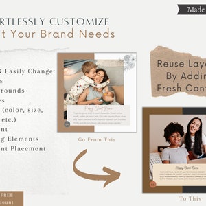 Doula Birth Coach social media marketing post templates for instagram and facebook. Customizable in Canva