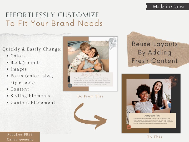Doula Birth Coach social media marketing post templates for instagram and facebook. Customizable in Canva