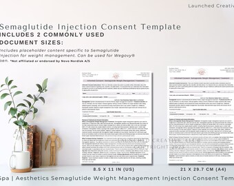 consent form for semaglutide Semaglutide Weight Loss Injection Consent Form Template | Semaglutide In-office Consent Form | Compounded Semaglutide Injection Form | Canva