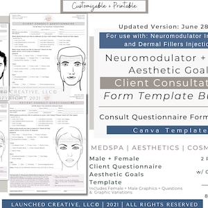 Tox Injector Form Tox Filler Consult Questionnaire BUNDLE | Neurotox Botox Filler Consult ...