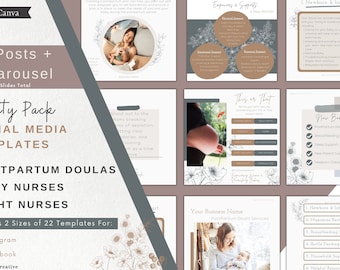 PostPartum Doula Instagram Posts | Postpartum Doula Social Media Post Content | PostPartum Doula Night Nurse Marketing | Doula Facebook Post