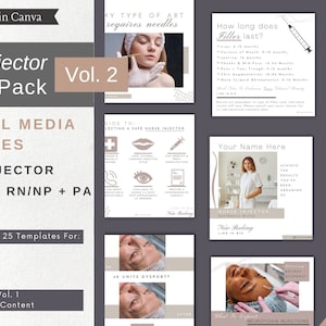 Cosmetic Nurse Injector Social Media Variety Pack | Instagram Facebook Post Templates | Botox Filler Nurse MedSpa Instagram Editable VOL 2