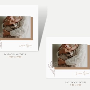 Doula Birth Coach social media marketing post templates for instagram and facebook. Customizable in Canva