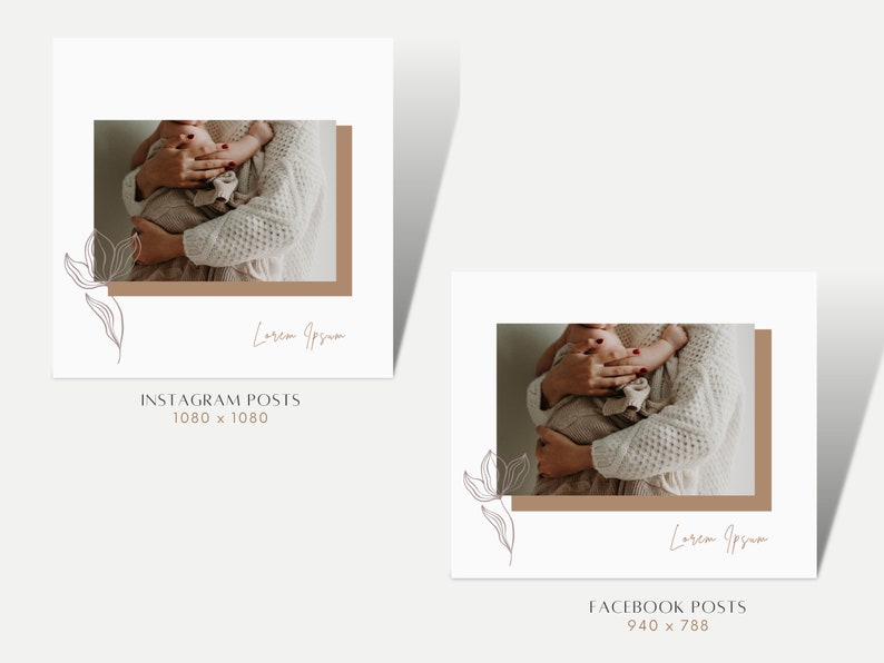 Doula Birth Coach social media marketing post templates for instagram and facebook. Customizable in Canva