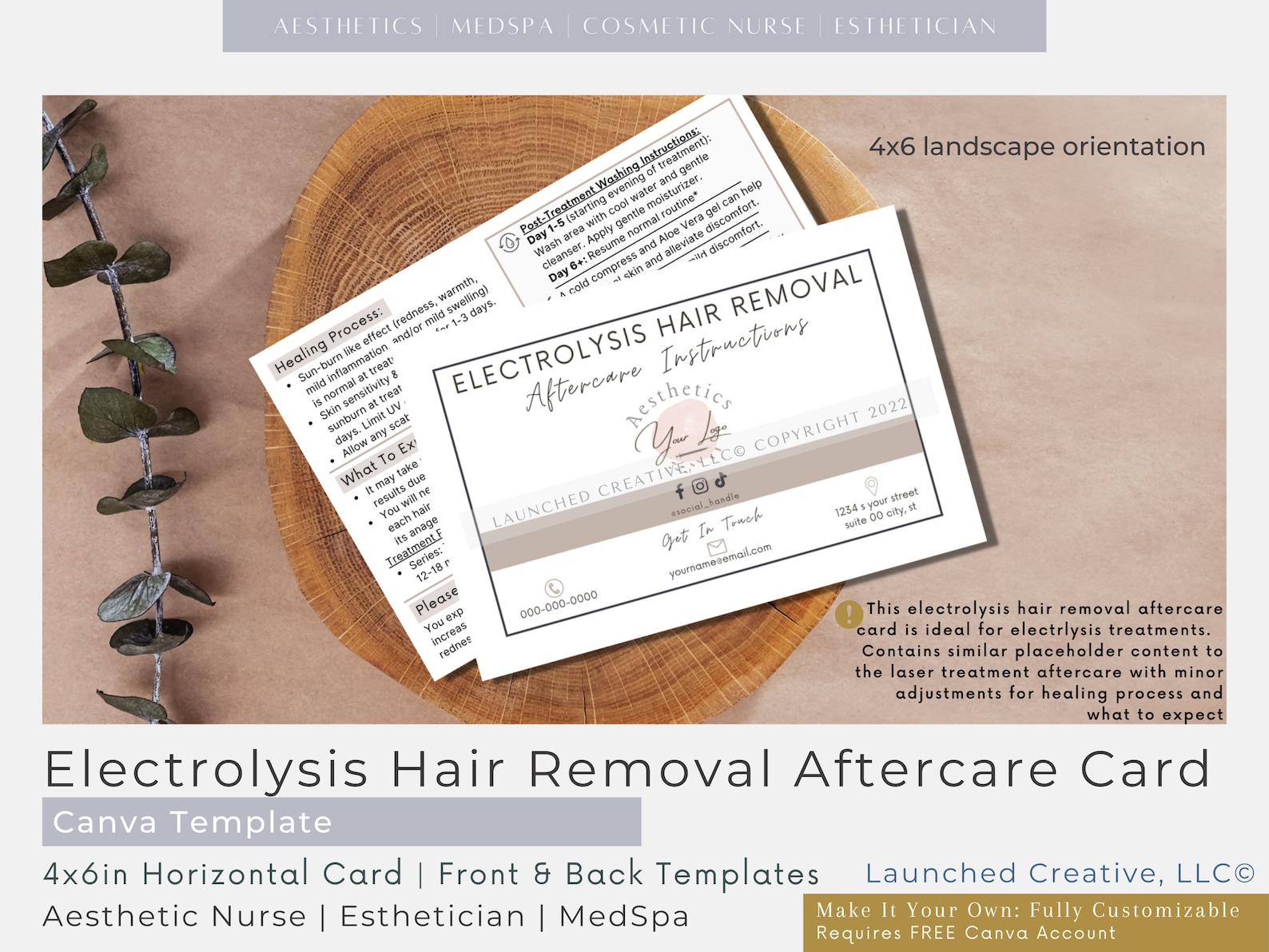 Electrolysis Hair Removal Aftercare Card Electrolysis Etsy