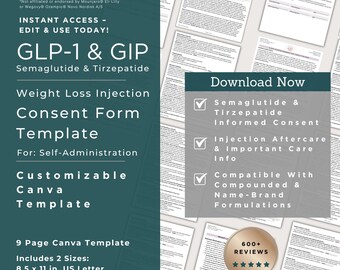 tirzepatide informed consent Semaglutide Tirzepatide Weight Loss Injection Consent Form Template |  Patient Administered Semaglutide Tirzepatide Injection Form