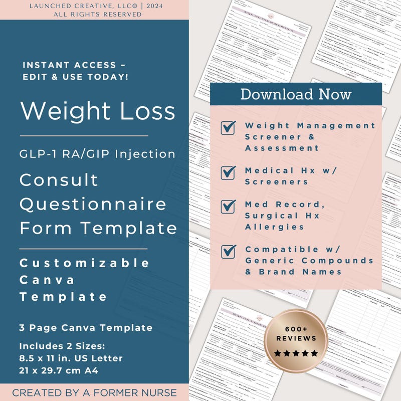 Glp1 Medspa Forms - Etsy