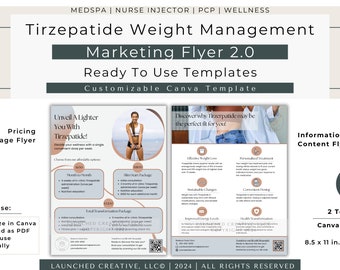Tirzepatide Weight Management Flyer: Marketing Template (Canva)