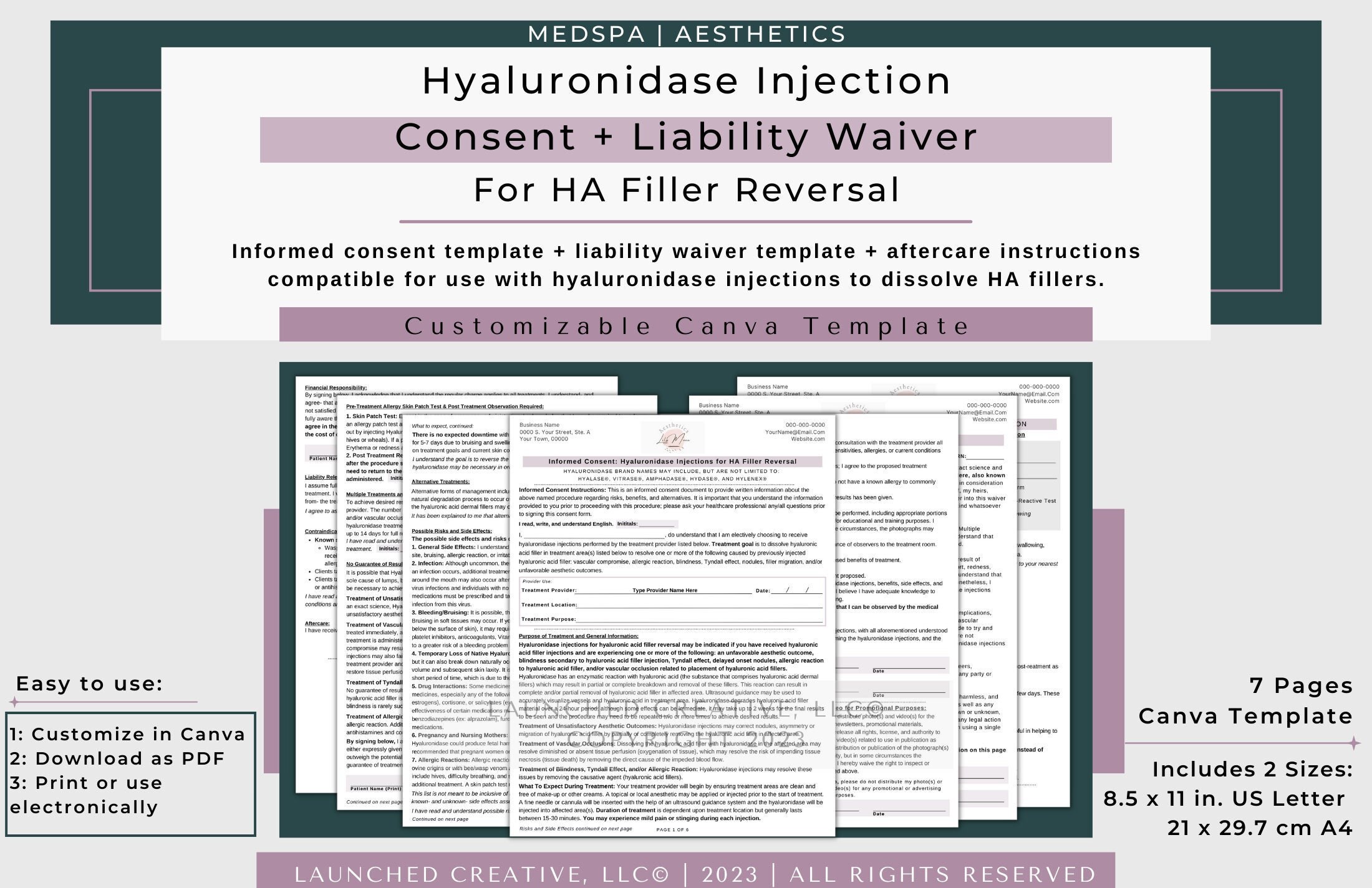 Hyaluronidase Filler Reversal Hyalase Informed Consent Template Hylenex