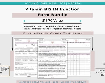 B12 Consent Forms - Vitamin B12 Consent Form, Vitamin B12 Injection Consent  Form - Etsy