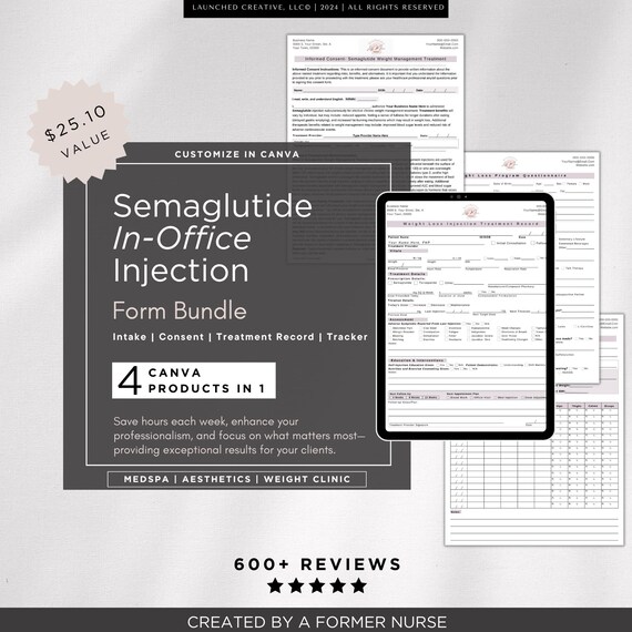 forms of semaglutide Semaglutide Weight Loss Injection Form Bundle | Semaglutide In-office  Consent Intake Treatment Record | Semaglutide Injection Bundle | Canva
