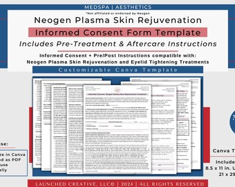 Neogen Plasma Skin Rejuvenation Consent Form: Canva Template