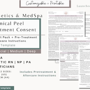 Chemical Peel Consult Questionnaire | Esthetician MedSpa Nurse Injector Chemical Peel Consult | Chemical Peel Intake Form| Canva Template