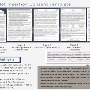 BHRT Testosterone Pellet Estrogen Pellet Consent Form Template Hormone