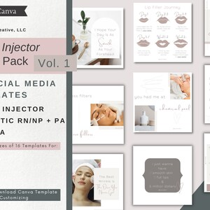 Nurse Injector Instagram Facebook Posts | MedSpa | Botox Filler | Editable | Canva Templates | Quote Pack
