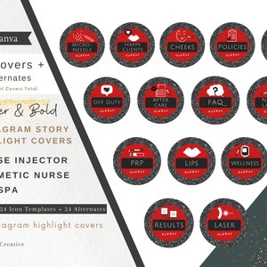 48 Nurse Injector Instagram Story Highlight Cover Icons | Cosmetic Nurse | MedSpa Botox Filler Icons | Nurse Injector Icons | Customizable