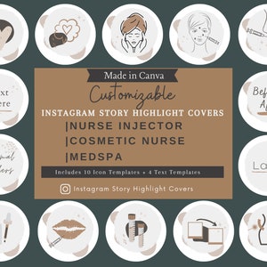 Instagram Story Highlight Icons Cosmetic Nurse | MedSpa Instagram Highlight Cover | Nurse Injector Icons | Botox Nurse Instagram Story Cover