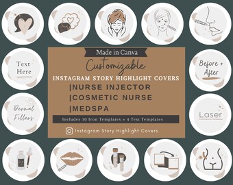 Instagram Story Highlight Icons Cosmetic Nurse | MedSpa Instagram Highlight Cover | Nurse Injector Icons | Botox Nurse Instagram Story Cover