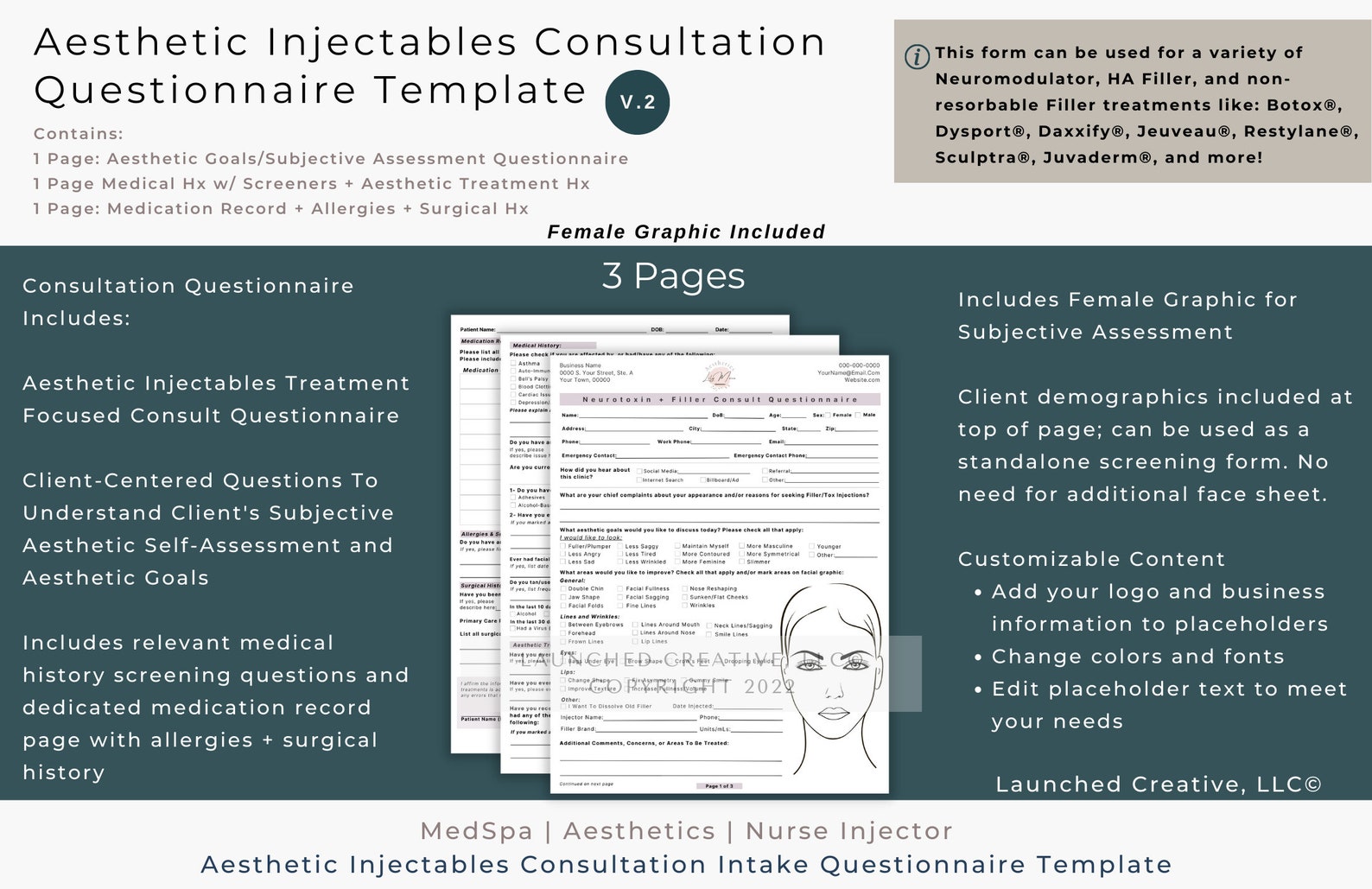 Neurotoxin Filler Consult Questionnaire | Filler Botox Injectables ...