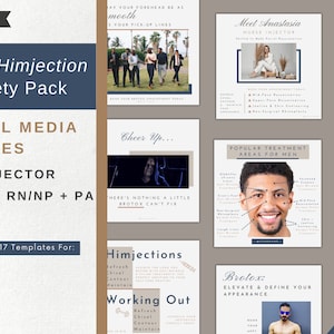 Male Botox Filler Instagram Post Templates | Brotox Himjection Nurse Injector Instagram Facebook Template | Instagram Quotes Meme Marketing