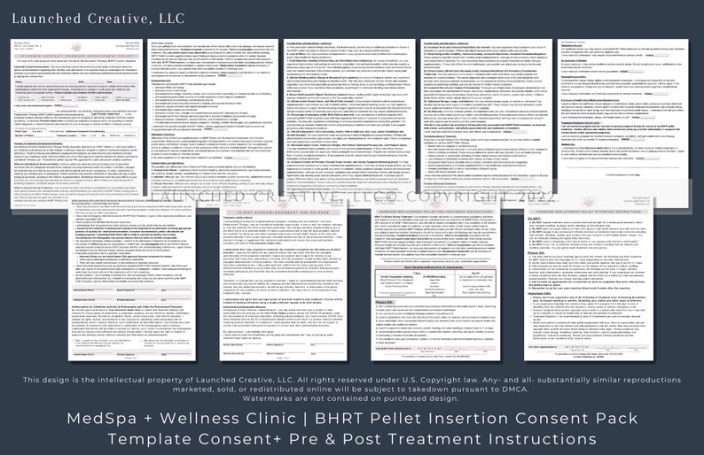 BHRT Testosterone Pellet Estrogen Pellet Consent Form Template Hormone