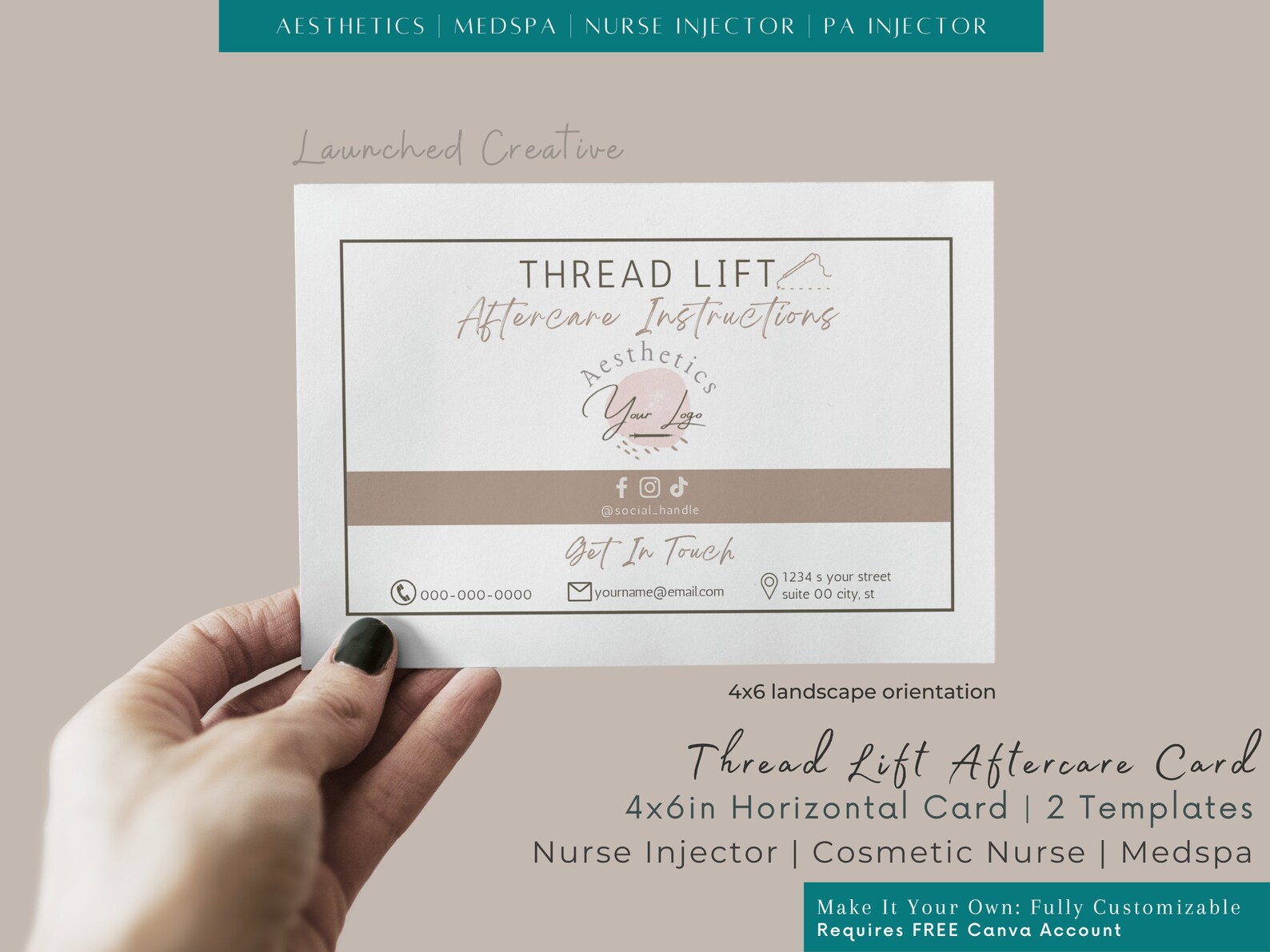 Thread Lift Aftercare Card Printable Thread Lift Aftercare Instructions