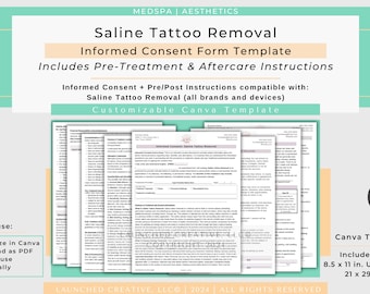 Saline Tattoo Removal Consent Form Template | LI-FT Saline Tattoo Removal Consent | Botched Ink Saline Tattoo Removal Consent Form | Canva