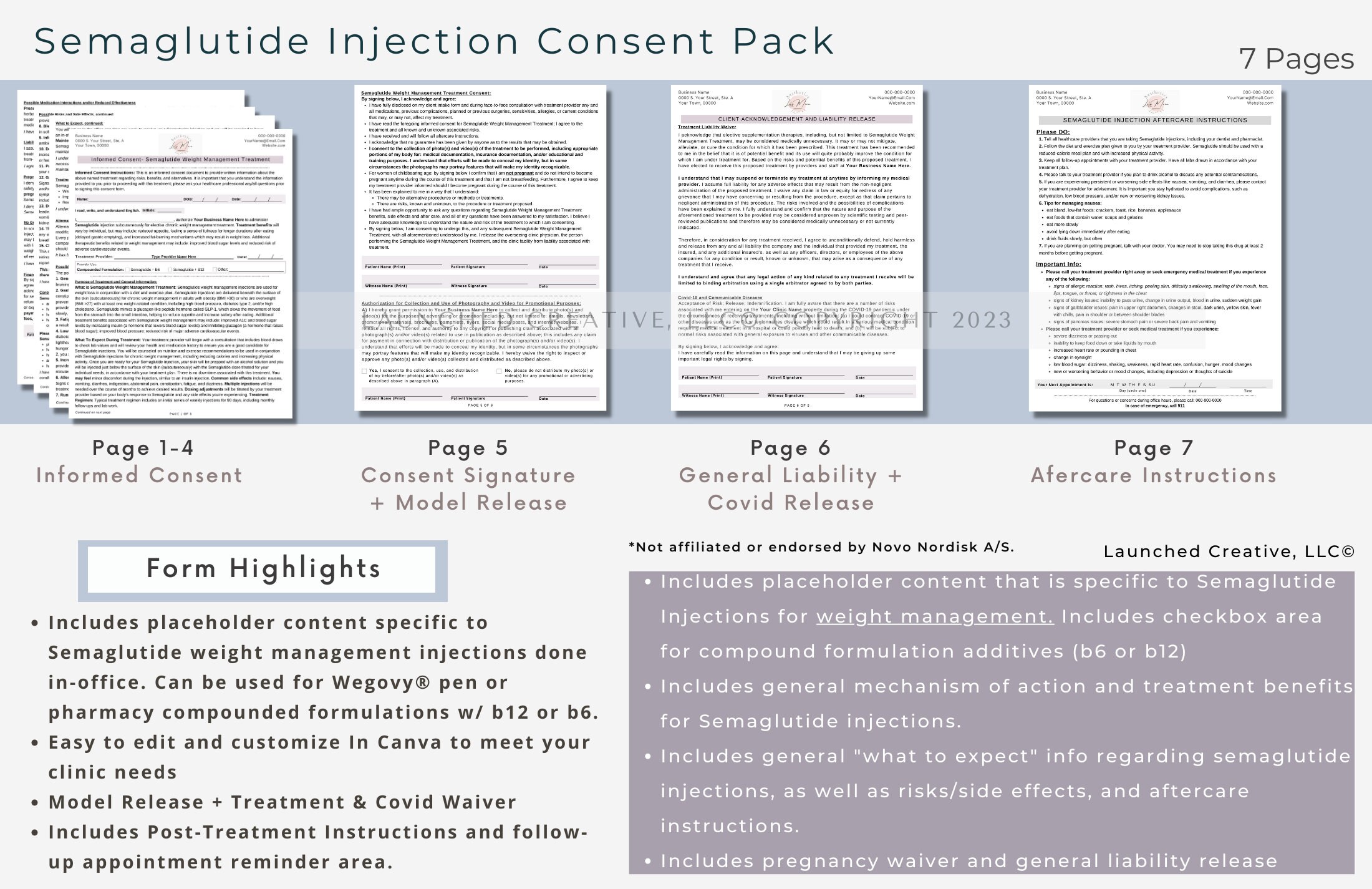 Semaglutide weight loss injection consent form template semaglutide in