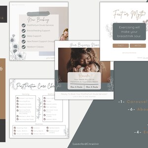 postpartum doula birth coach night nurse social media marketing post templates for instagram and facebook

Customizable in Canva