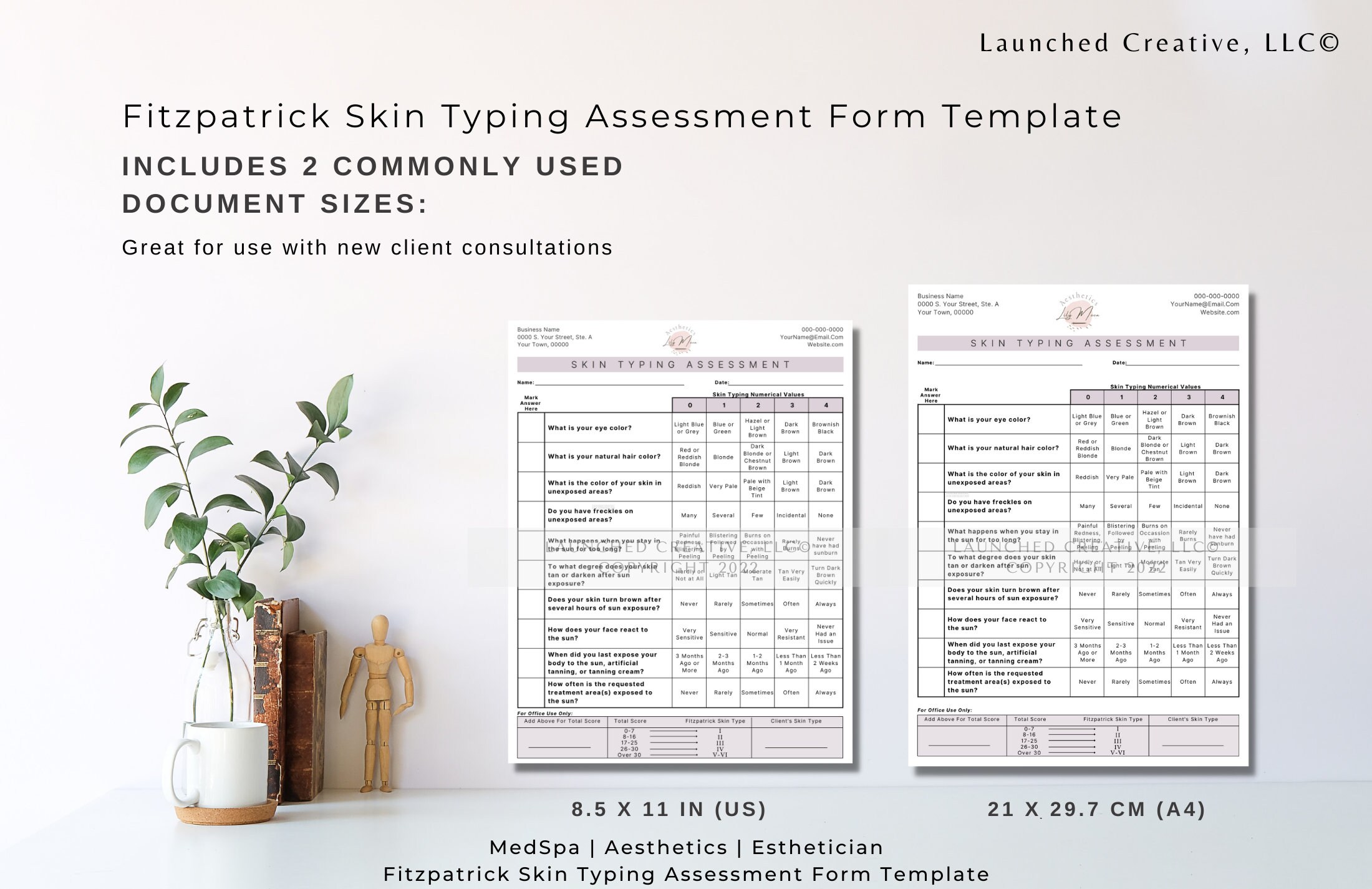 Skin Typing Assessment Form Template Fitzpatrick Skin Type Analysis ...