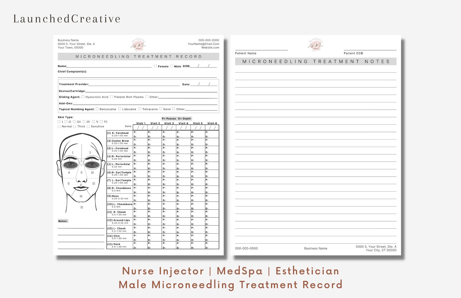 Prf Examples Male Microneedling Treatment Record Form: PRP/PRF Log (canva Template ...