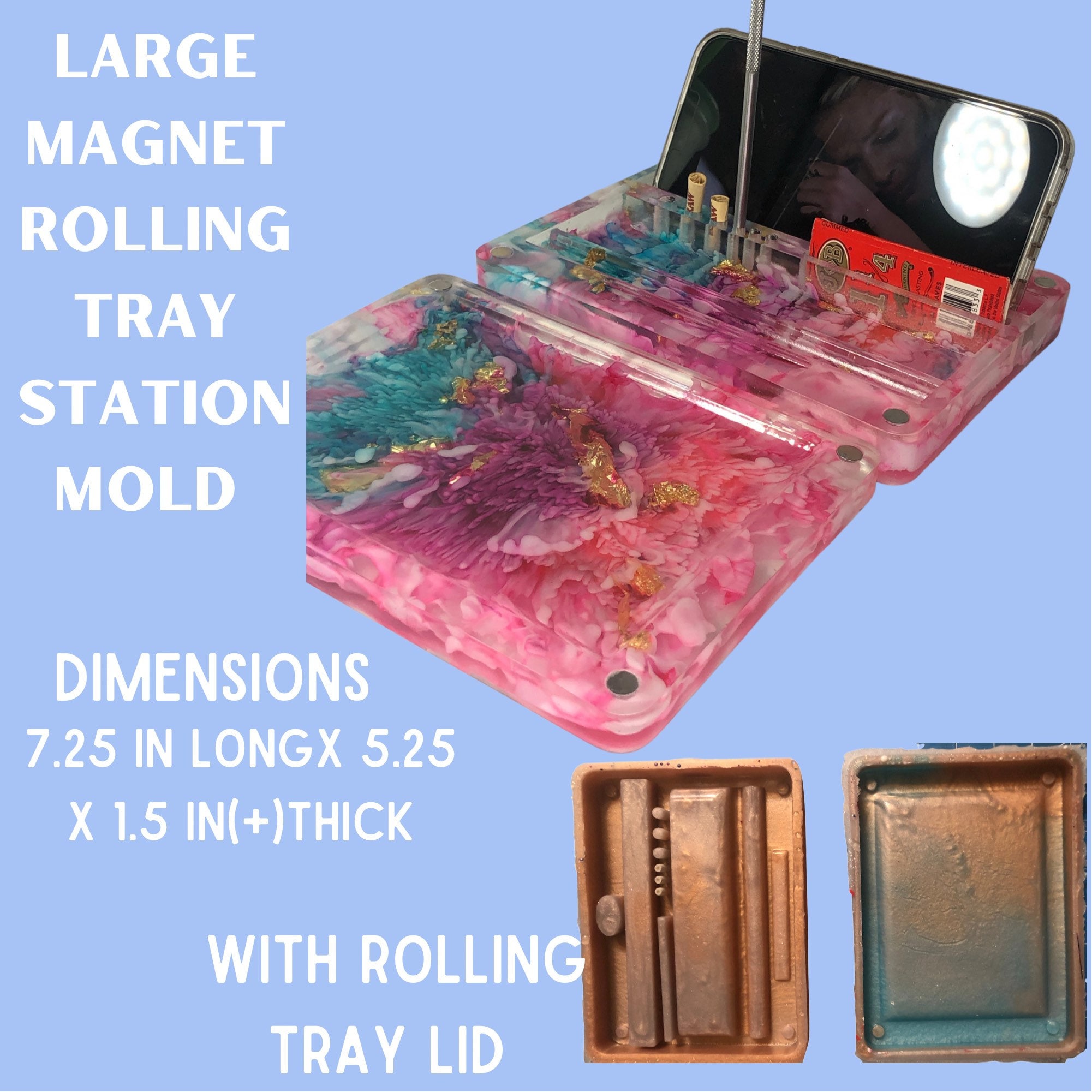  COLAZ Rolling Tray Resin Molds, Silicone Tray Molds