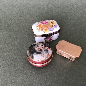 Drei Vintage Pillboxen aus Frankreich und England