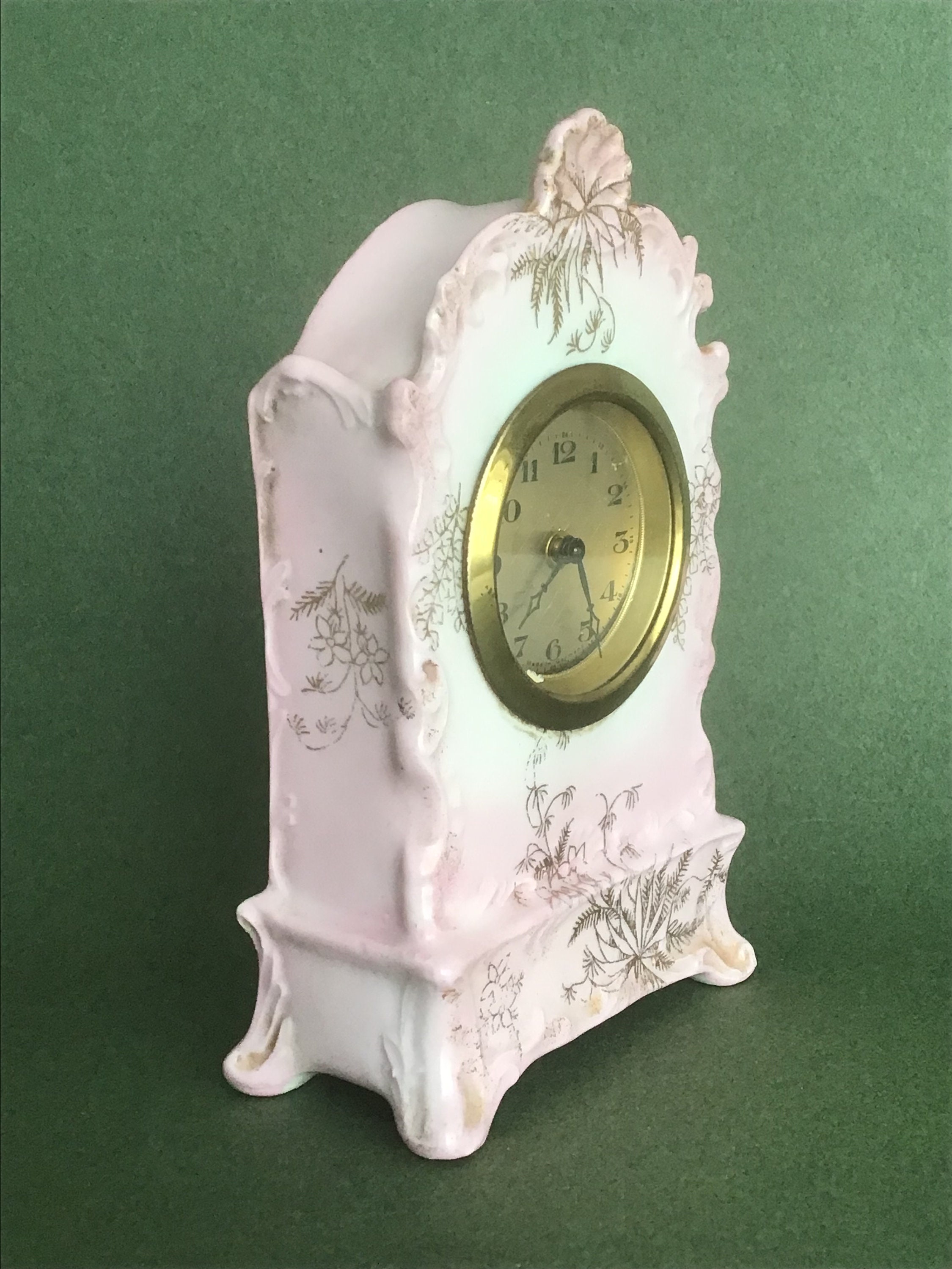 Antique Porcelain Mantle Clock Made in Germany in Late 1800s Etsy