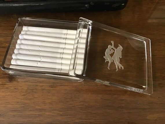 Bohemian Glass: Lidded Cigarette/Trinket Box Etch… - image 6