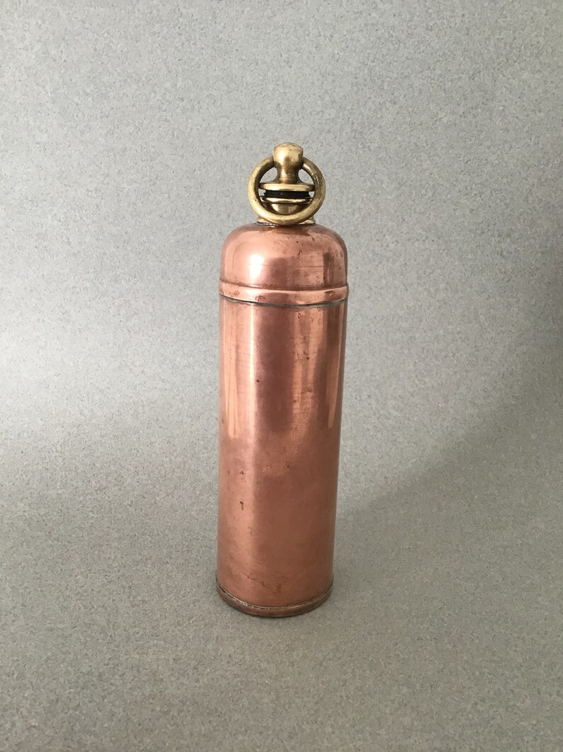Antique Copper Hot Water/ Bed Warmer Bottle Brass Screw Cap Etsy