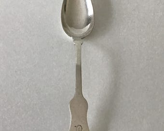 Vintage Norwegian Silver Plate Set of 6 Large Serving Spoons 8 in