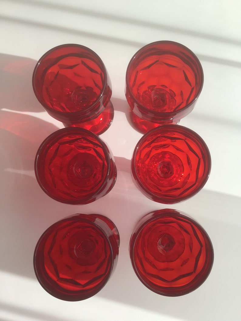 Vintage Viking Ruby Red Wine Goblet Set of 6 Etsy