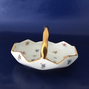 Limoges Lavergne (France) Porcelain Hand-painted Basket