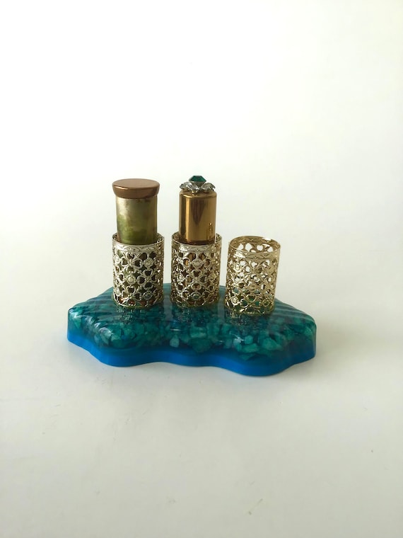 3 Vintage Lipstick Holders with Mirrors Gem