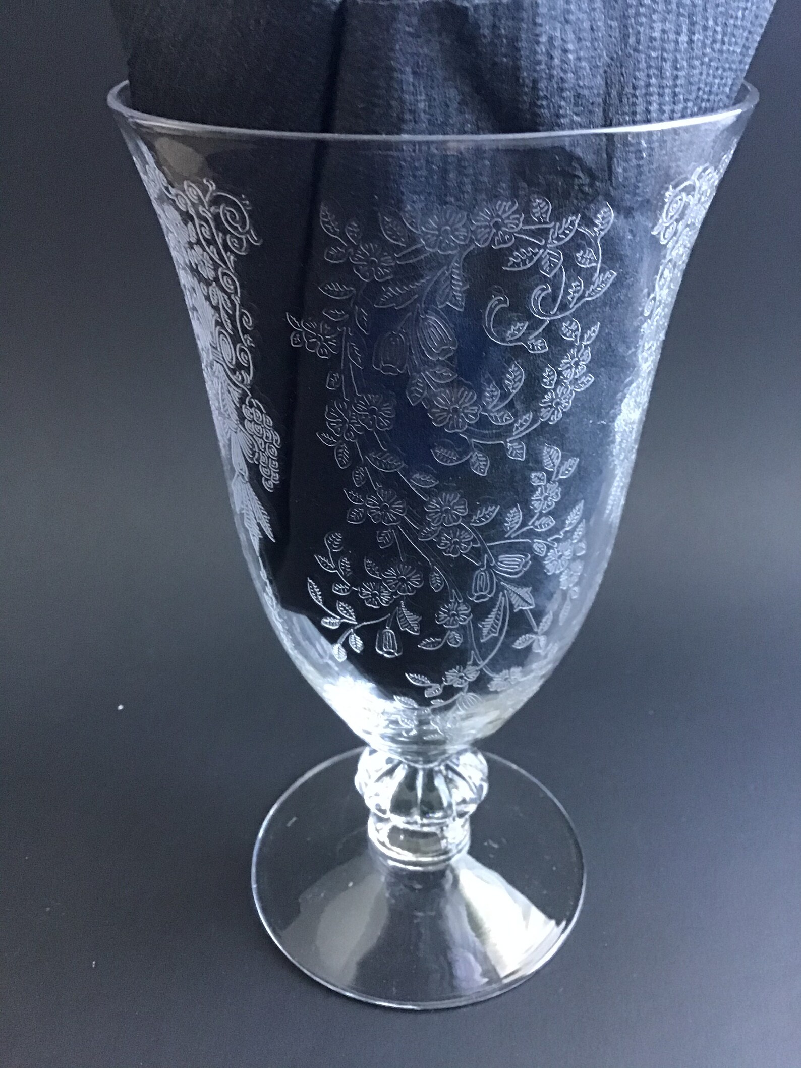 Vintage Duncan & Miller Etched Iced Tea Glasses Adoration Set Etsy