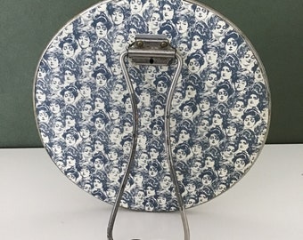 Vintage Shaving/Make-Up Round Mirror by Acme Toledo with Back Side Easel for Standing or Hanging